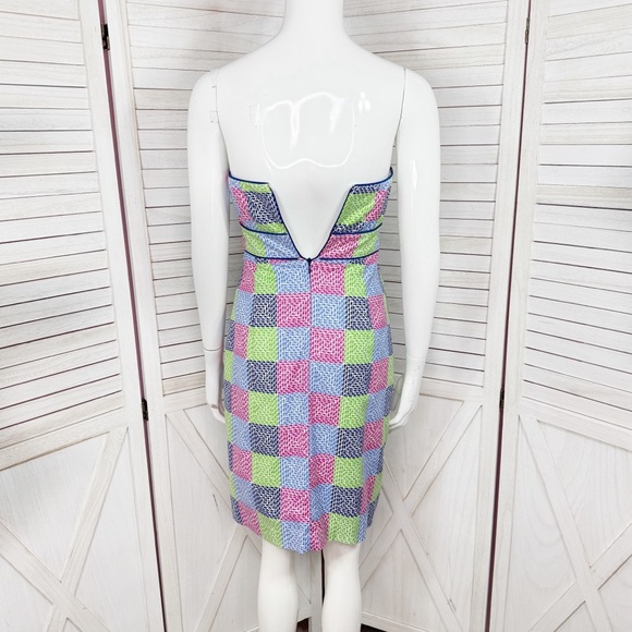 Vineyard Vines Aurora Whale Patchwork Print Strapless Tube Sheath‎ Dress 2 - Picture 4 of 11